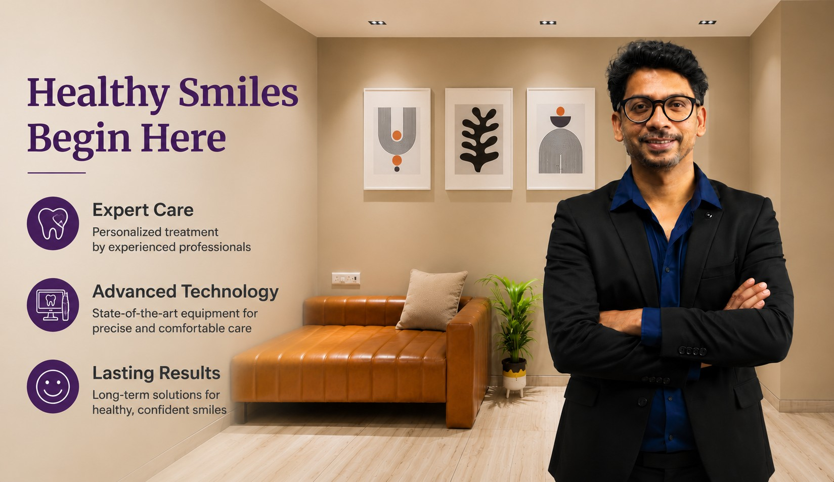 Dr. Rohan Kamble treating a patient at Uttam MicroDentistry in Nilje, Dombivli